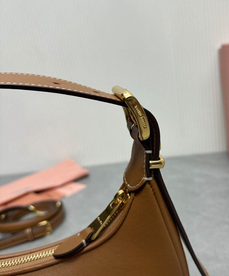 Miumiu Leather Hobo Bag 5BC161 Coffee
